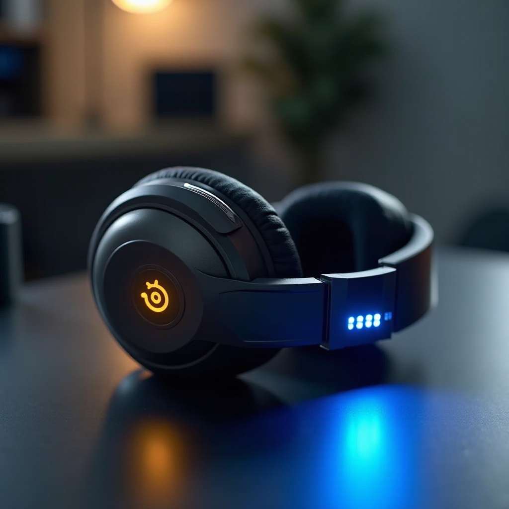 steelseries 헤드폰 노란색과 파란색 불이 깜빡이는 것은 무엇을 의미하나요