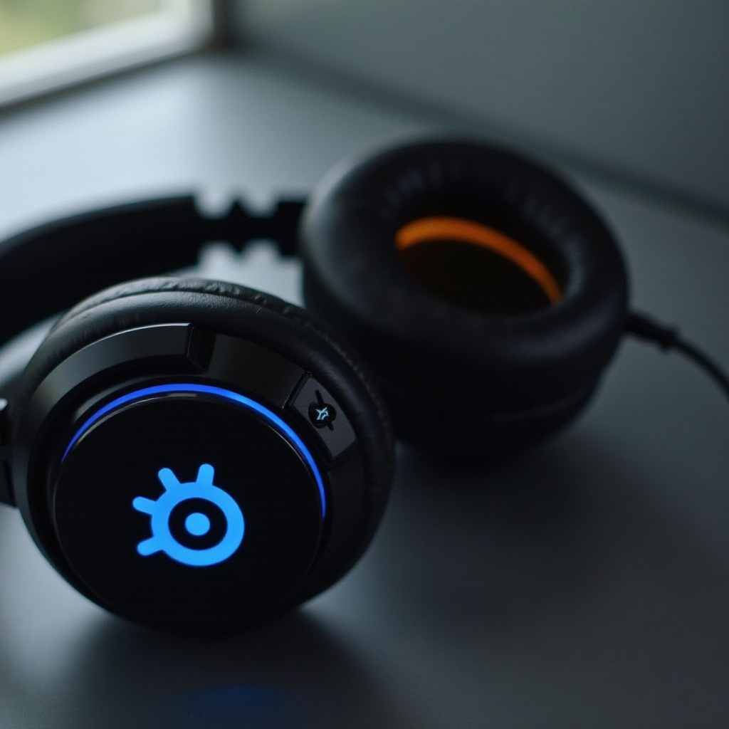 steelseriesヘッドフォンの黄色と青の点滅の意味